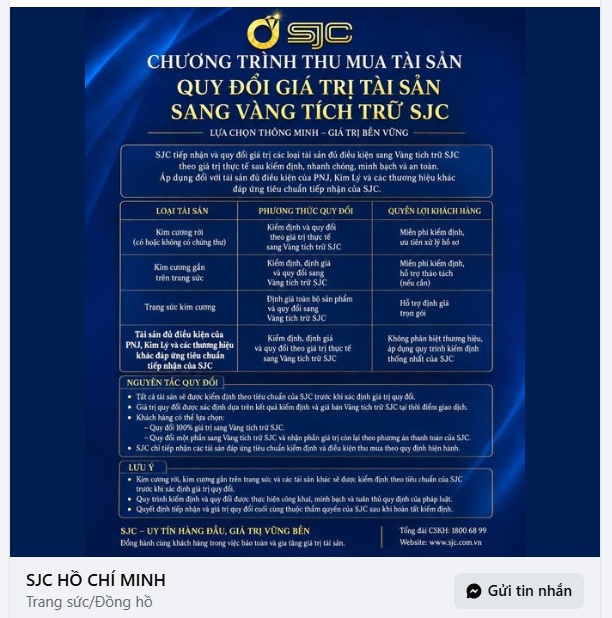 Thực hư chuyện SJC thu mua kim cương Kim Lý để đổi vàng?