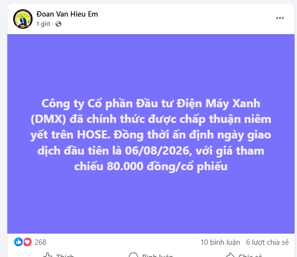 Điện Máy Xanh chính thức chốt ngày chào sàn HoSE
