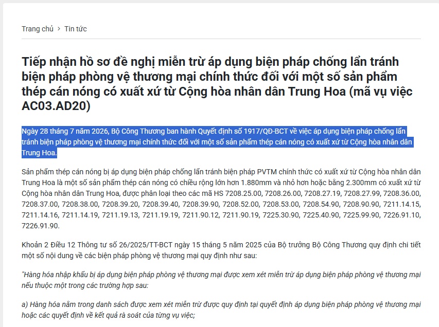 Bộ Công Thương ra quyết định mới với thép Trung Quốc sau kiến nghị từ Hòa Phát và Formosa