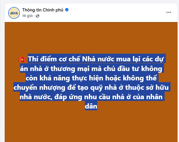 Sẽ thí điểm cơ chế Nhà nước mua lại dự án nhà ở thương mại không còn khả năng thực hiện