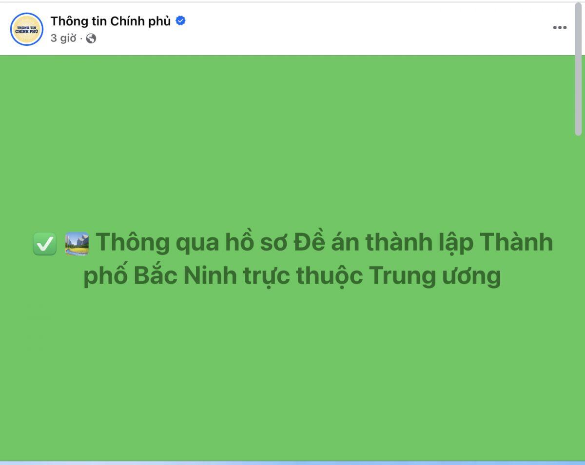 Thành phố Bắc Ninh sẽ trực thuộc Trung ương?