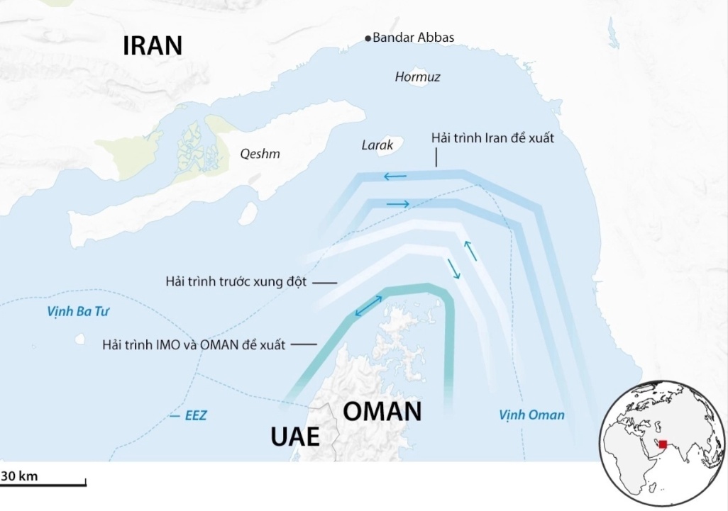 Iran dọa tấn công tàu chiến Mỹ tìm cách thay đổi hải trình ở Hormuz