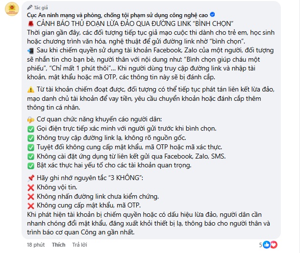 Công an cảnh báo thủ đoạn mới