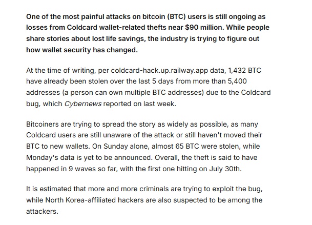 Gần 90 triệu USD Bitcoin "bốc hơi", lỗ hổng ví lạnh khiến cộng đồng dậy sóng