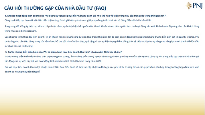 PNJ tiết lộ thời điểm kỳ vọng hoạt động kinh doanh phục hồi, NĐT đang chờ điều gì?