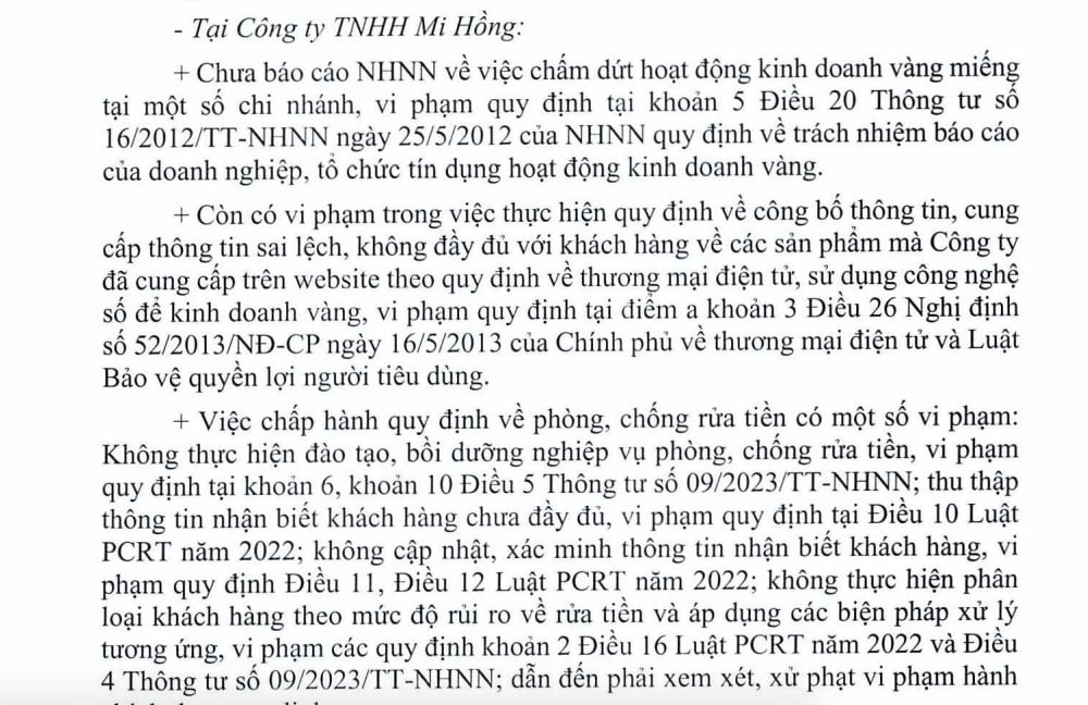 “Không khoan nhượng” với sai phạm vàng
