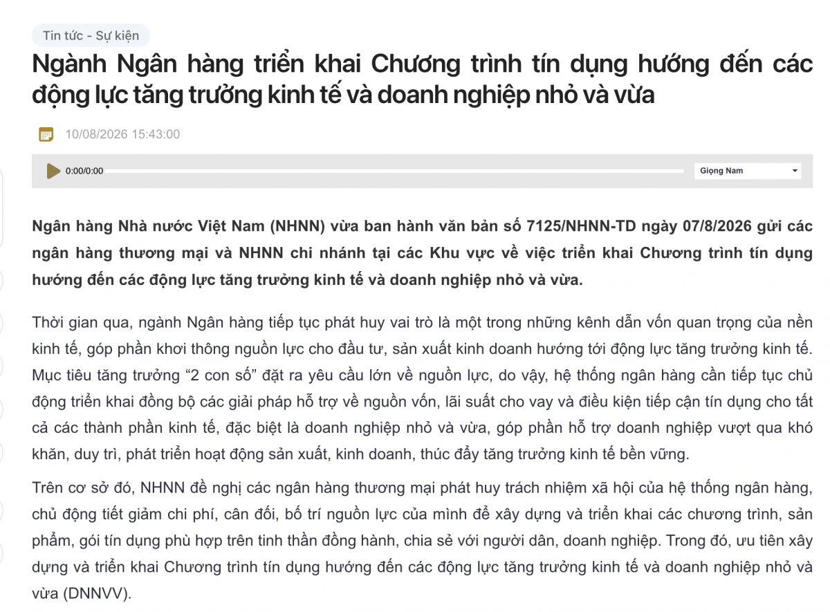Điều kiện 'hưởng' lãi suất ưu đãi gói 220.000 tỷ đồng của NHNN