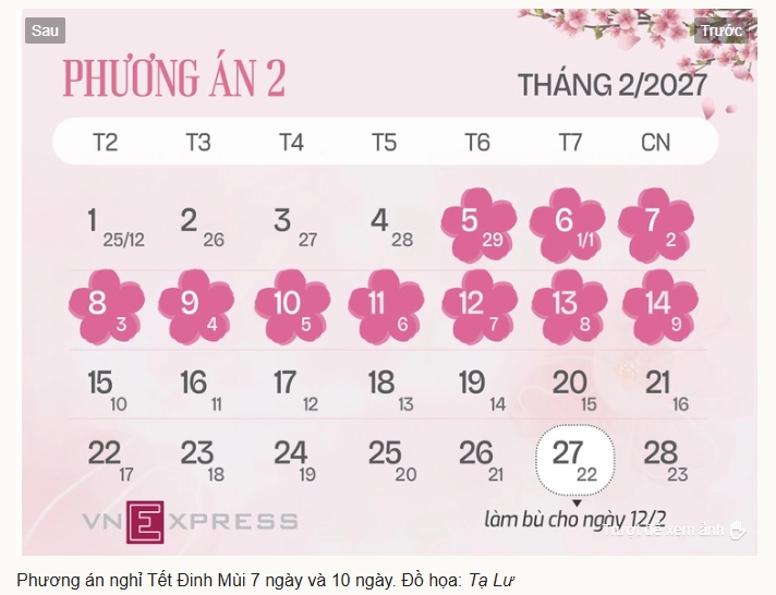 Hai bộ đồng ý hoán đổi dịp Văn hóa 4 ngày, Tết Đinh Mùi 7 ngày
