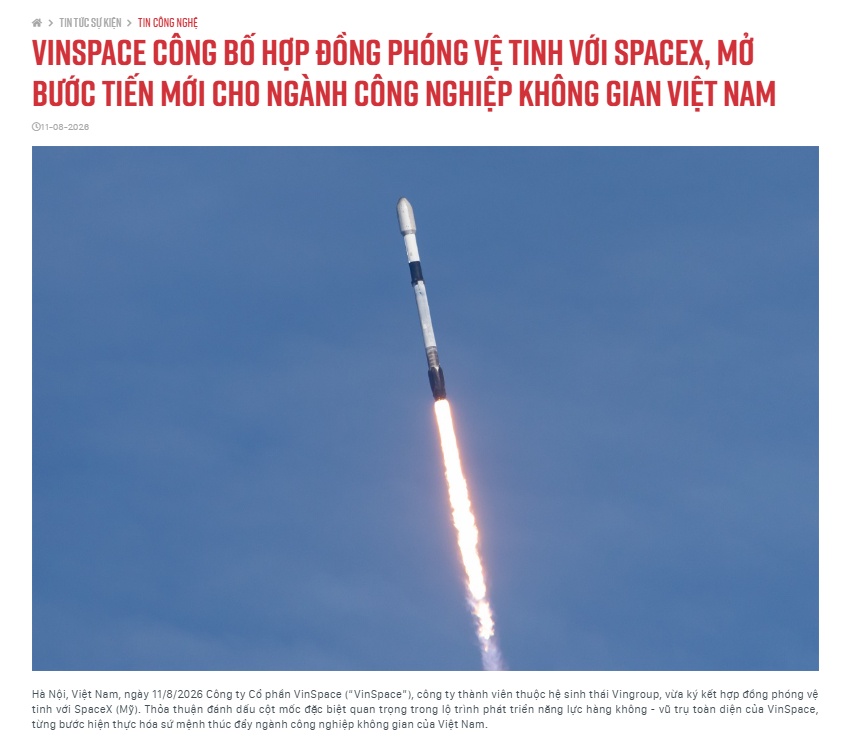 Tỷ phú Phạm Nhật Vượng “bắt tay” Elon Musk đưa vệ tinh lên quỹ đạo