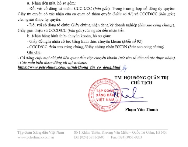 Cổ đông Petrolimex (PLX) sắp nhận hơn 1.500 tỷ đồng tiền cổ tức