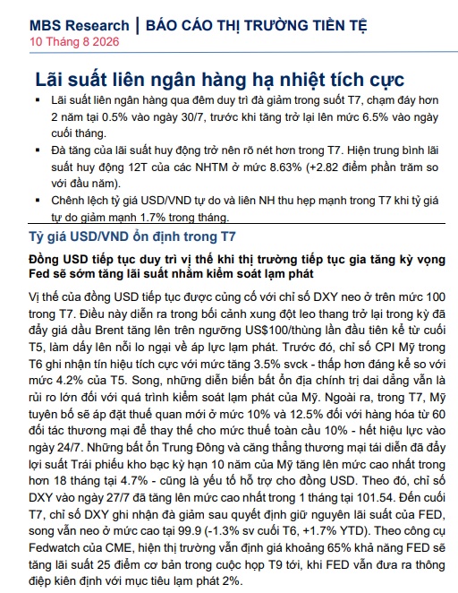 Tỷ giá trung tâm lập mức cao nhất từ trước tới nay, MBS nói gì?