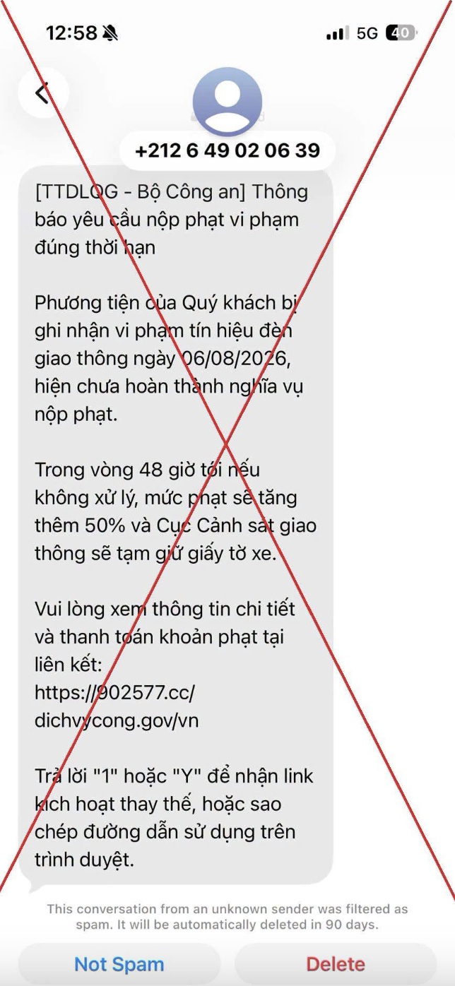 Cảnh báo khẩn: Tin nhắn phạt nguội giả mạo đang bẫy người dân, dọa tăng 50% tiền phạt