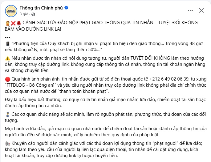 Cảnh giác: Tin nhắn “nộp phạt giao thông” có thể là bẫy lừa đảo!