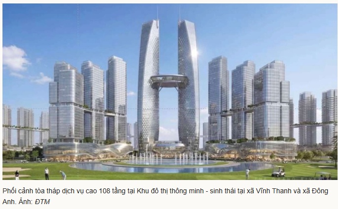 Khu đô thị gần tỷ USD ven sông Hồng dự kiến có tháp 108 tầng