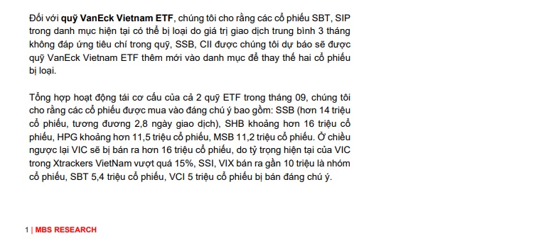 Các cá mập sẽ "săn lùng" những cổ phiếu nào trong kỳ review tháng 9?