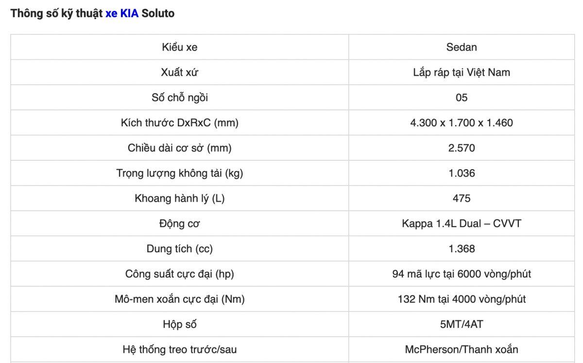Giá xe KIA Soluto tháng 8/2026, giảm 26 triệu đồng