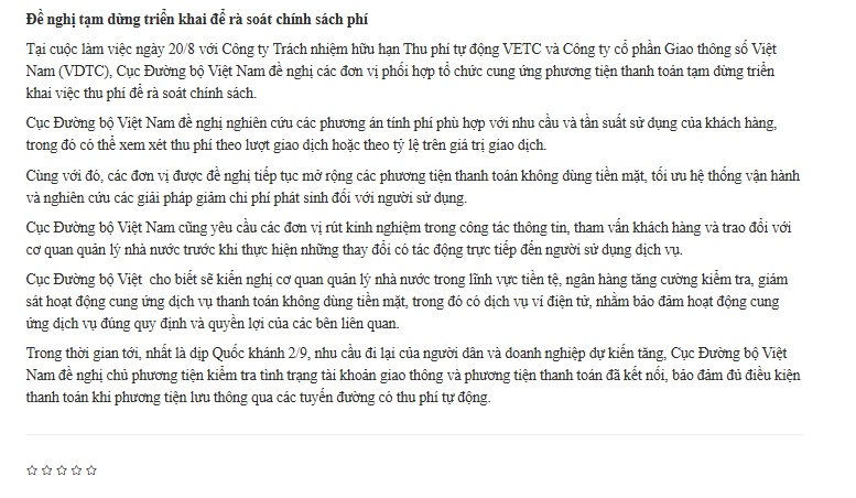 Cục Đường bộ Việt Nam đề nghị rà soát việc thu phí ví điện tử liên kết tài khoản giao thông