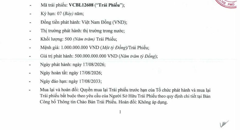 VCB tiếp tục huy động trái phiếu, thu về gần 4.000 tỷ đồng từ đầu năm