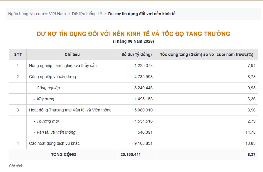 20 triệu tỷ đồng tín dụng đã được bơm ra nền kinh tế, dòng tiền đang “ưu ái” ngành nào?