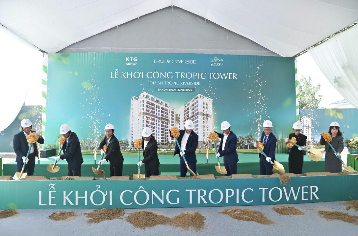 Novaland khởi công khu cao tầng tại đô thị xanh ven sông Tropic Riverside
