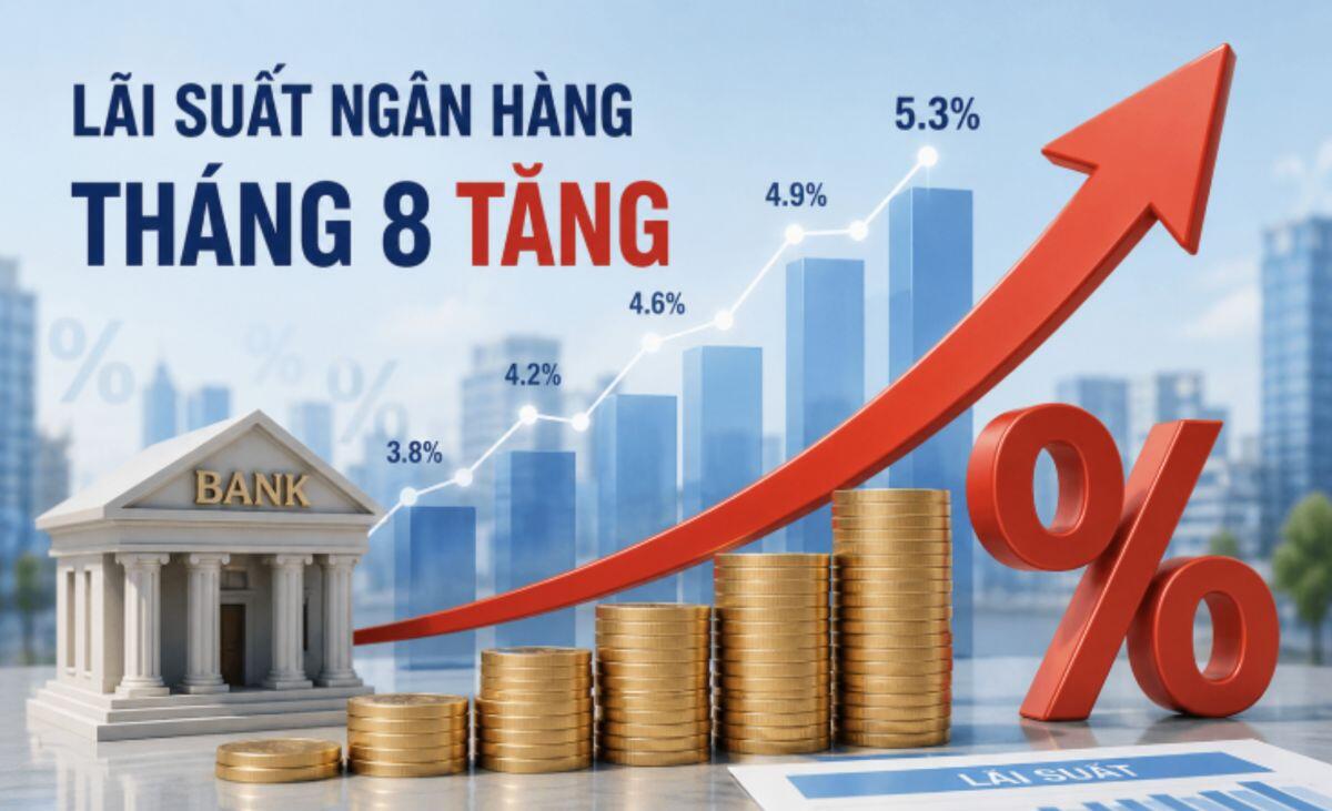 Lãi suất tiền gửi tiết kiệm tháng 8/2026: Tăng mạnh
