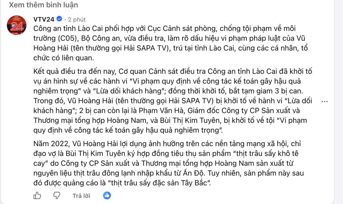 Khởi tố, bắt tạm giam Hải SAPA TV