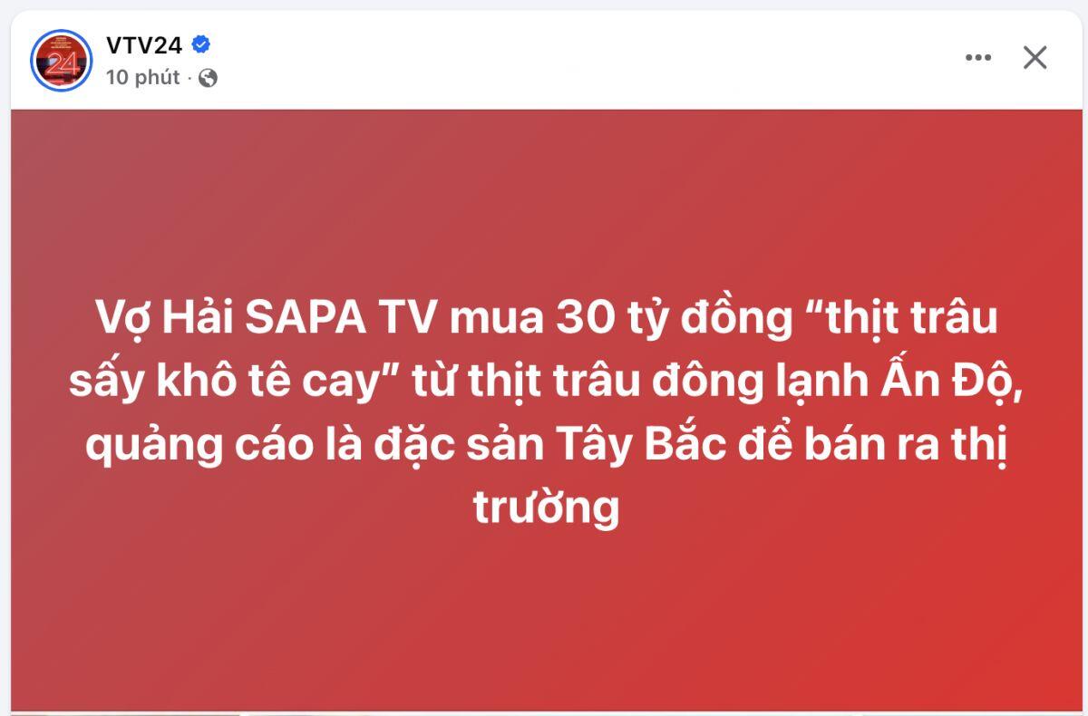 Vợ Hải Sapa TV mua 30 tỷ đồng thịt trâu đông lạnh Ấn Độ, quảng cáo thành “đặc sản Tây Bắc”
