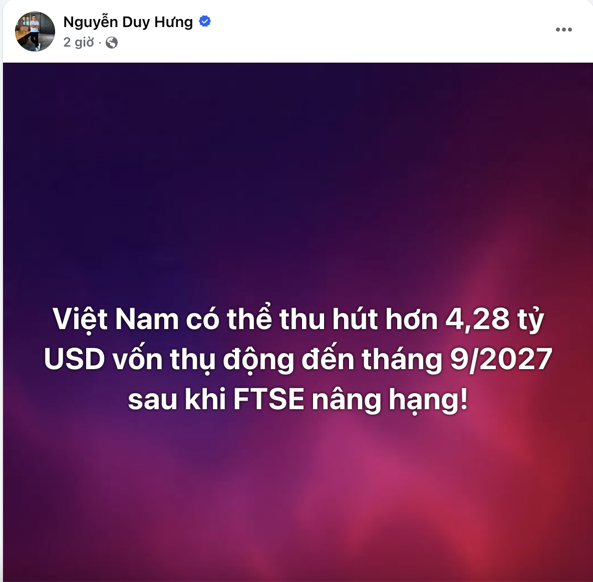 Ông Nguyễn Duy Hưng hé lộ dòng tiền 4,28 tỷ USD