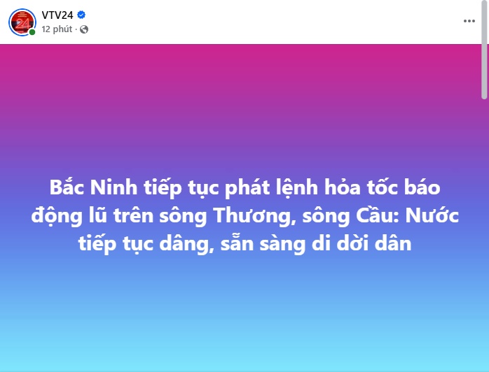 Bắc Ninh tiếp tục phát lệnh hỏa tốc báo động lũ trên sông Thương, sông Cầu