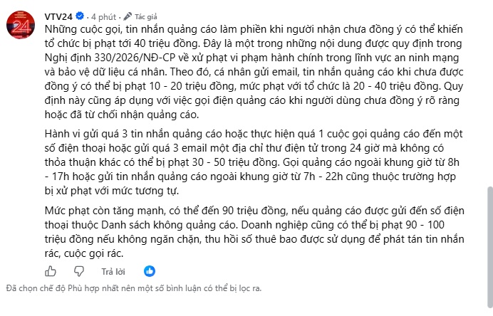 Gọi điện, nhắn tin quảng cáo chưa xin phép: Có thể bị phạt tới 40 triệu đồng!
