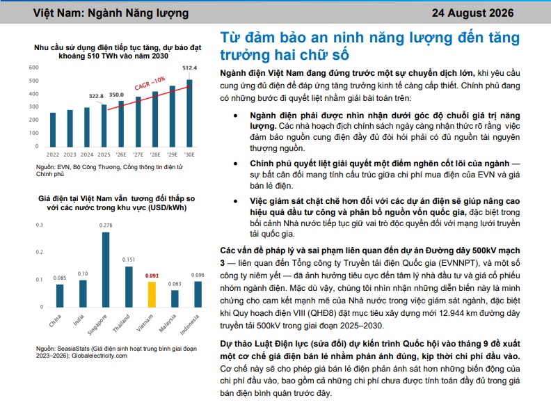 Điện Việt Nam bước vào chu kỳ mới, doanh nghiệp nào đang được CTCK kỳ vọng?