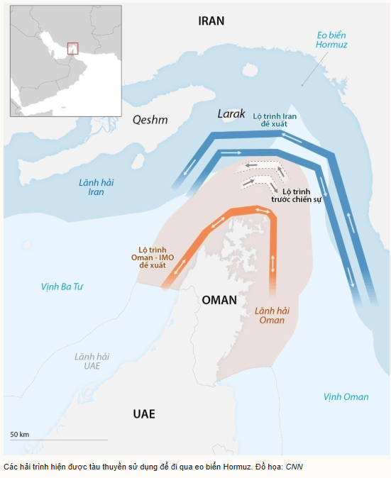 Iran lên 'danh sách đen' tàu bị cấm qua Hormuz
