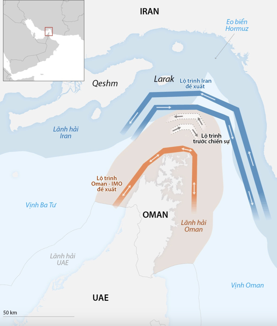 Iran, Oman thảo luận về hành lang tạm thời qua eo biển Hormuz