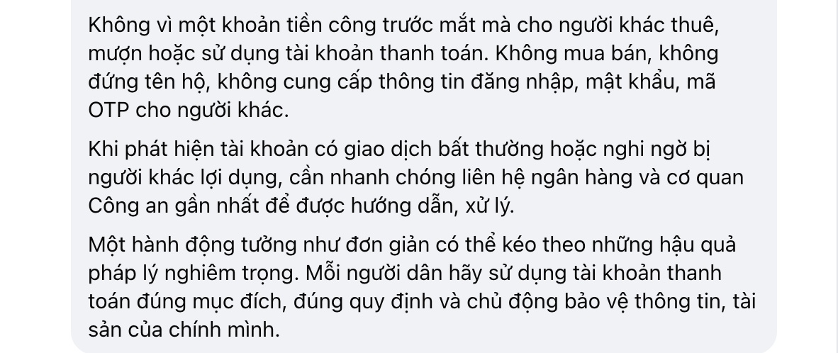 Công an cảnh báo nóng: Cho mượn tài khoản ngân hàng, chính chủ có thể “dính đòn”