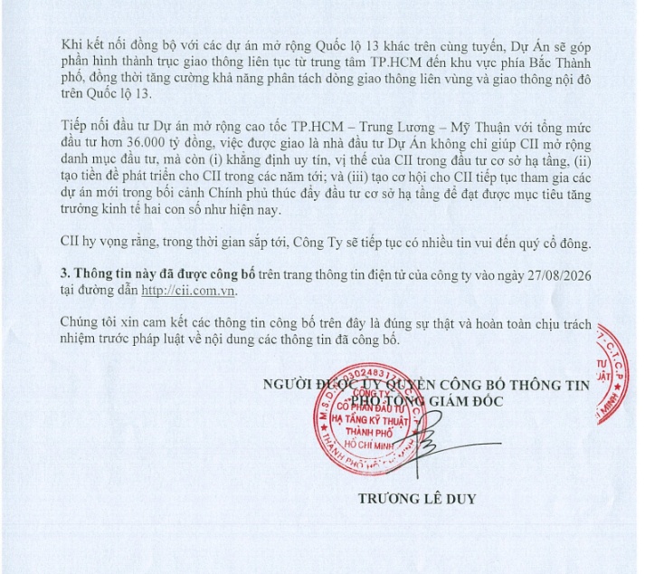 Liên danh CII - CII PPP - IMIC là NĐT dự án Quốc lộ 13