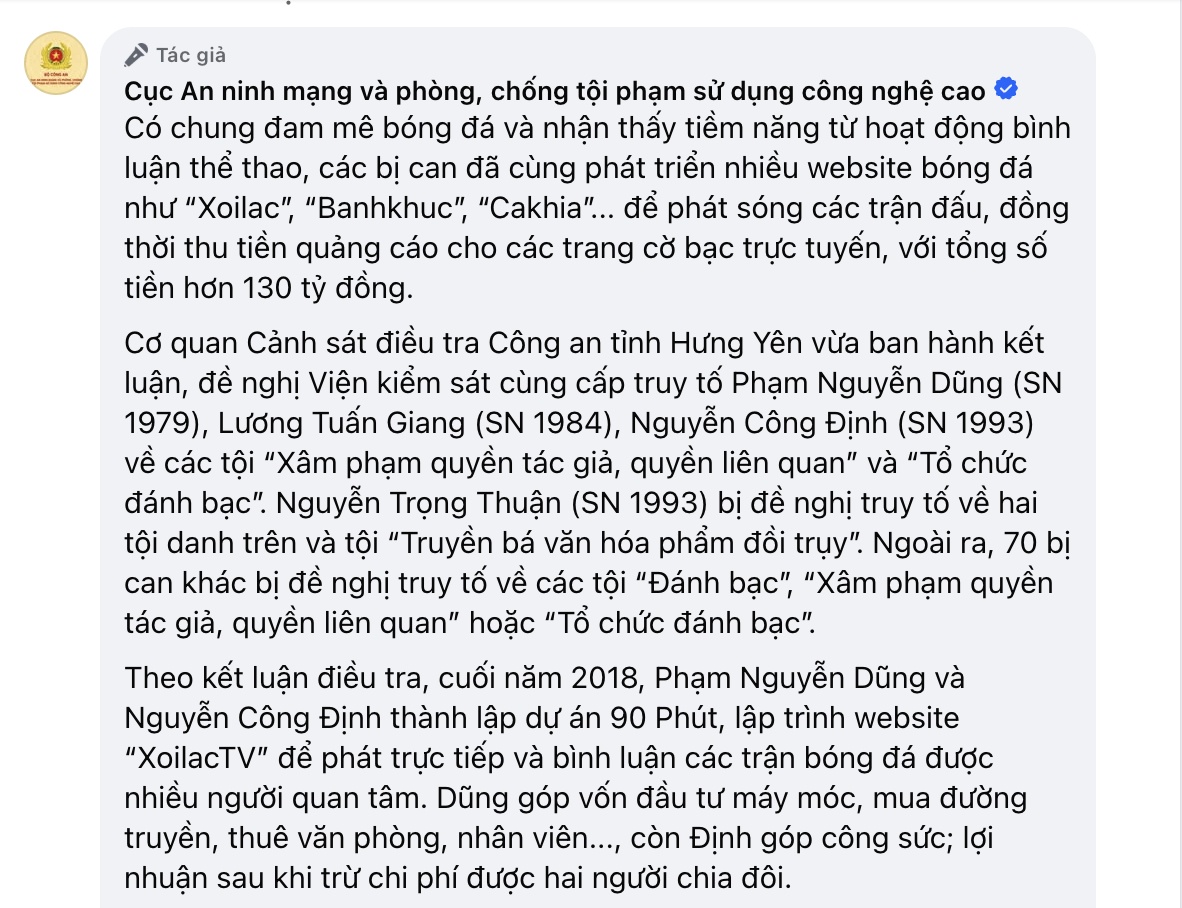 Dàn BLV Xôi Lạc TV lộ danh tính thật, hé lộ đường dây phát sóng “lậu” thu hơn 130 tỷ đồng