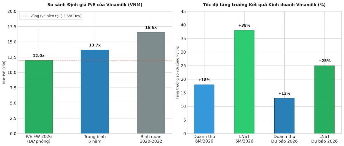 VNM gây chú ý: Lợi nhuận tăng 38%, nhưng định giá lại rẻ hơn cả mức trung bình 5 năm