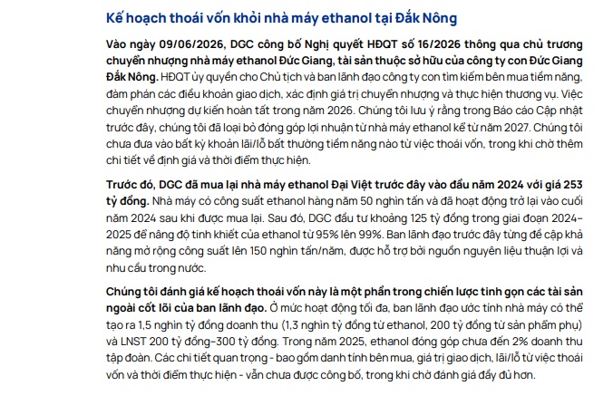 DGC đối mặt năm 2026 đầy thách thức: Lợi nhuận có thể “bốc hơi” 47%