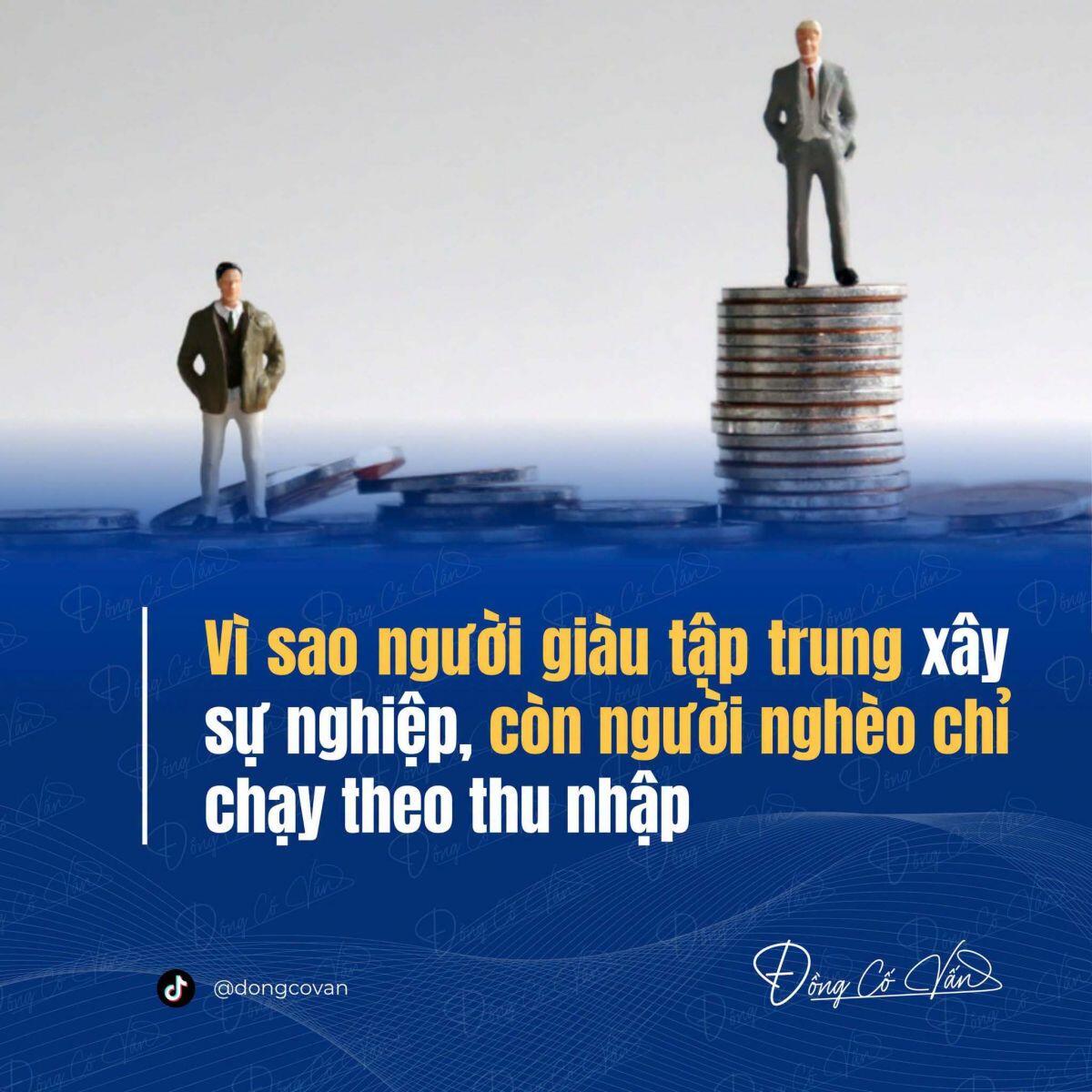 Vì sao người giàu tập trung xây sự nghiệp, còn người giàu chỉ chạy theo thu nhập?
