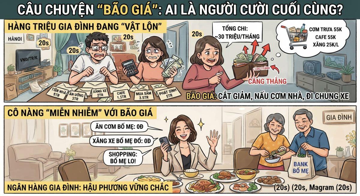 Bão giá: Người đau đầu cắt từng khoản, người vẫn ung dung nhờ “ngân hàng gia đình”