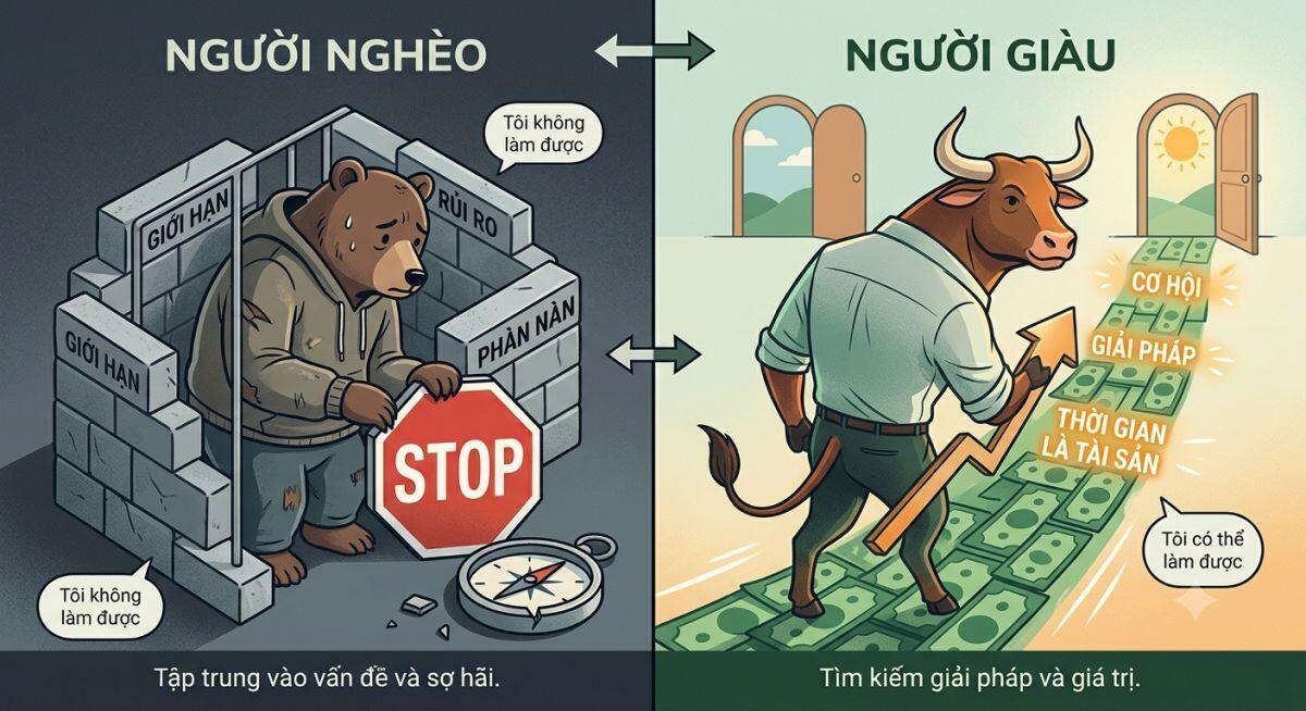 Tại sao cùng một cơ hội, người nhìn thấy tiền còn người chỉ nhìn thấy rủi ro?