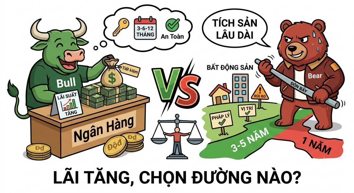 Có tiền nhàn rỗi lúc này: Gửi ngân hàng hay “gom” bất động sản?