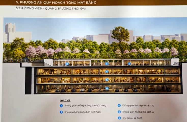 Chi tiết phối cảnh Công viên - Quảng trường Thời Đại hơn 1,7ha ven hồ Gươm