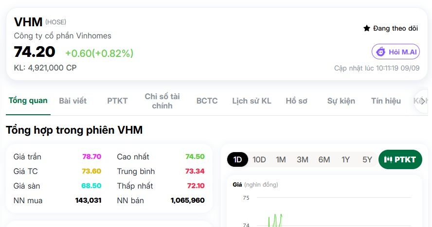 4,1 tỷ cổ phiếu VHM về tài khoản nhà đầu tư