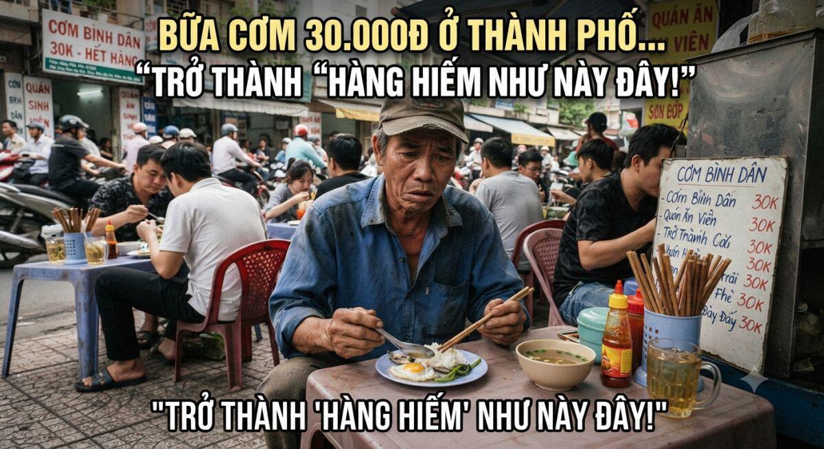 Bữa cơm 30.000 đồng ở thành phố đang dần thành “hàng hiếm”