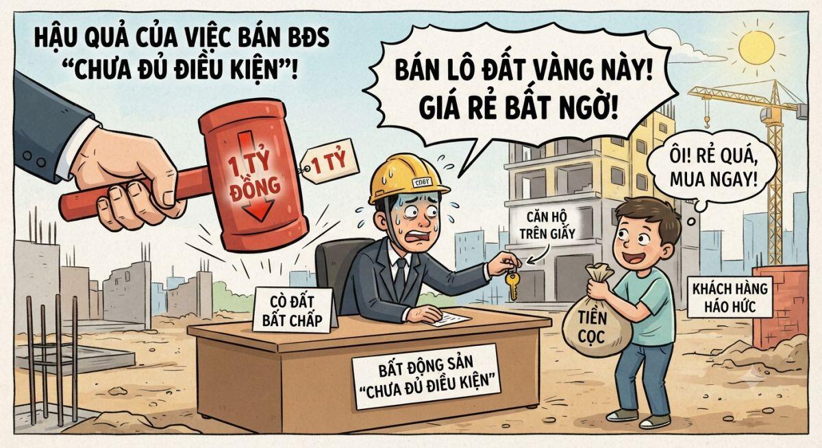 Bất động sản “chưa đủ điều kiện” mà vẫn bán, mức phạt có thể lên 1 tỷ