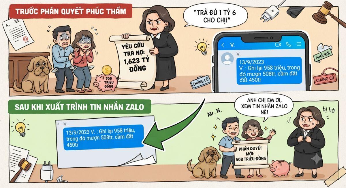 Chỉ một đoạn chat Zalo, vợ chồng ở Cần Thơ “giảm nợ” hơn 1 tỷ đồng