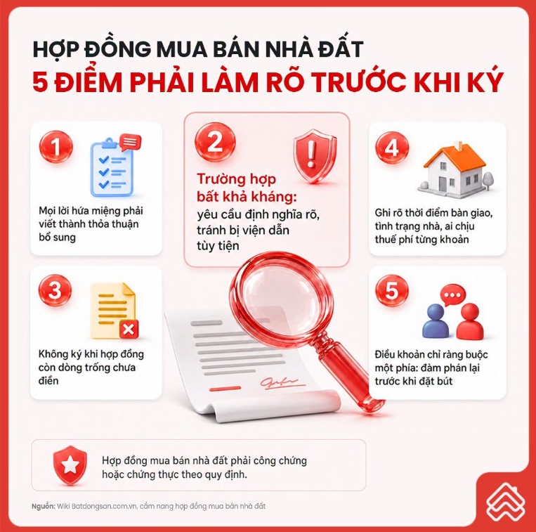 Một cụm từ trong hợp đồng mua nhà có thể khiến bạn mất quyền lợi