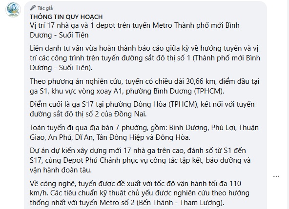 Lộ diện tuyến metro 30,66 km nối Bình Dương với Suối Tiên, có 17 nhà ga