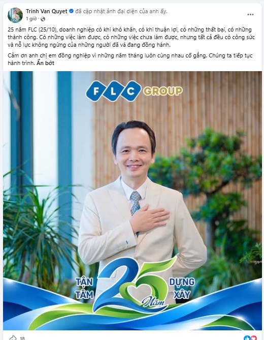 Lời cảm ơn của ông Trịnh Văn Quyết gây chú ý